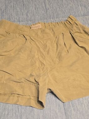 Philosophy Womans Khaki Elastic-Waist Flat Front Shorts
